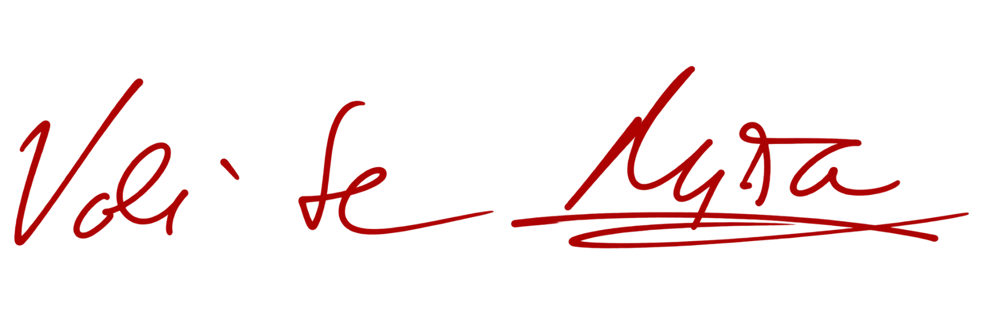 Handwritten red signature reading Voli se, Maša